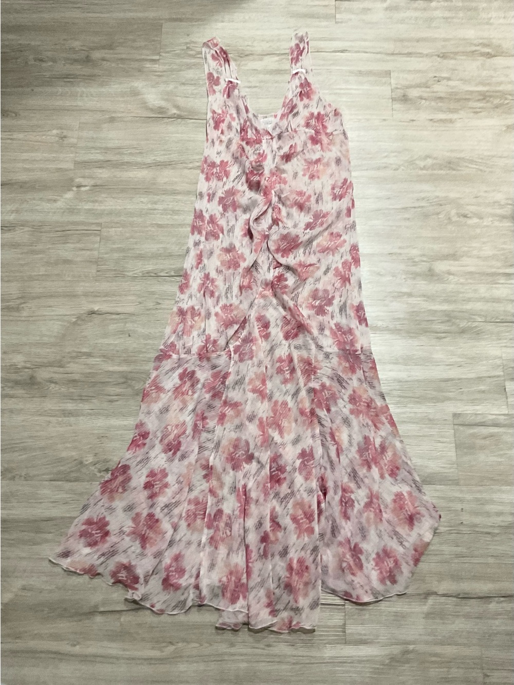 Intimately Free People Chiffon Floral Print Maxi Slip Dress Size Medium